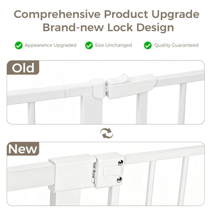 Baby Safety Gate, Baby Gates for Top Stairs Doorway, 29.5''- 40.5''Wide Pressure Mount, White
