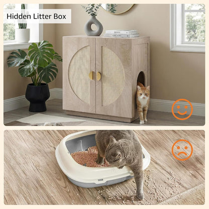 Tall Cat Litter Box Enclosure for Tall or Top Entry Litter Box