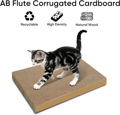 Cat Scratcher 8-Pack Refills, Large Cardboard Pads for Indoor Cats