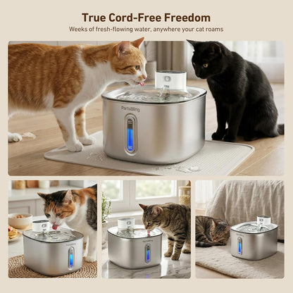 Stainless Steel Cat Water Fountain, 4.2L/142 Oz