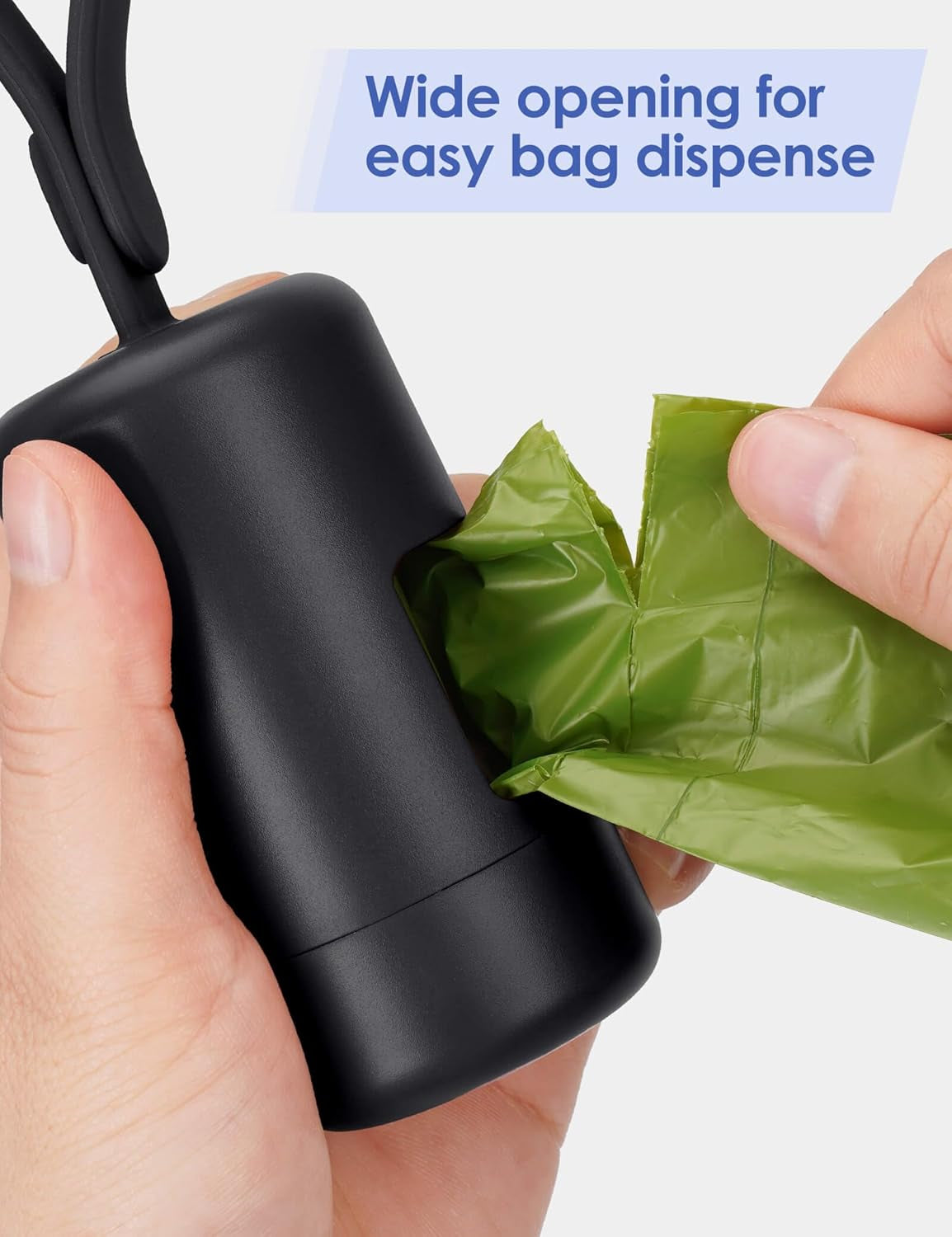 Dog Poop Bag Holder with Used Bag Hook(Black)