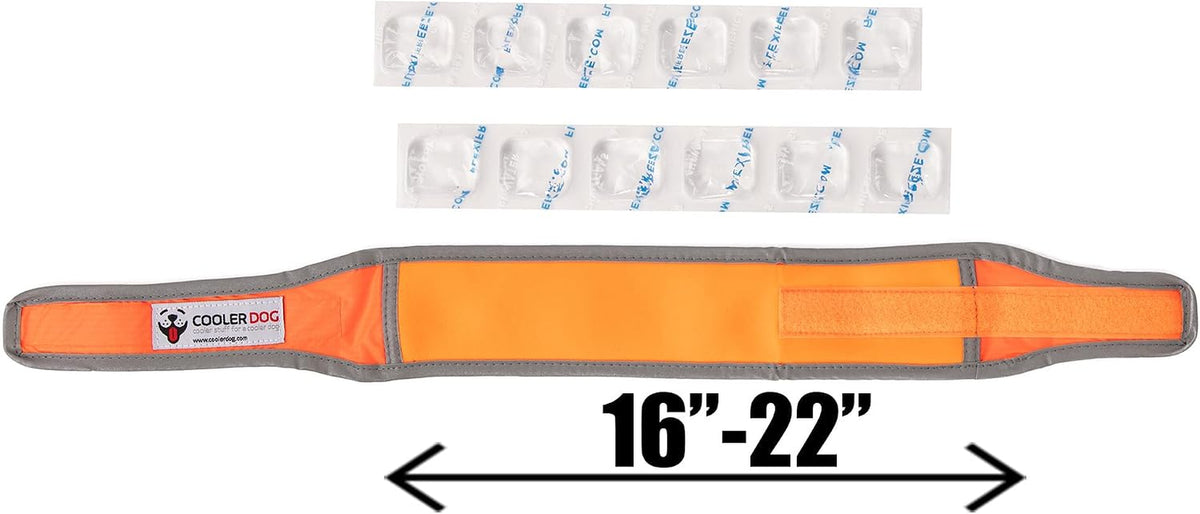 Hi-Vis Cooling Dog Collar for Medium Dogs – Reflective Re-Freezable Ice Collar for Hot Weather & Heat Relief (Orange, Medium)