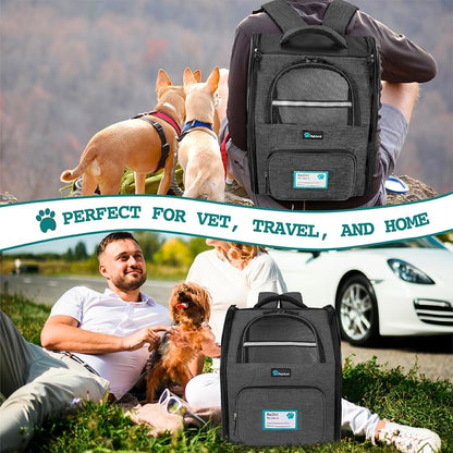 Dog Backpack Carrier Airline Approved Cat Pet Puppy Bag, Charcoal