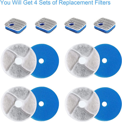 Cat Water Fountain Filters, 4 Packs Replacement Filters for Automatic Pet Fountain, 4.13Inch Filters for Cat Water Fountain