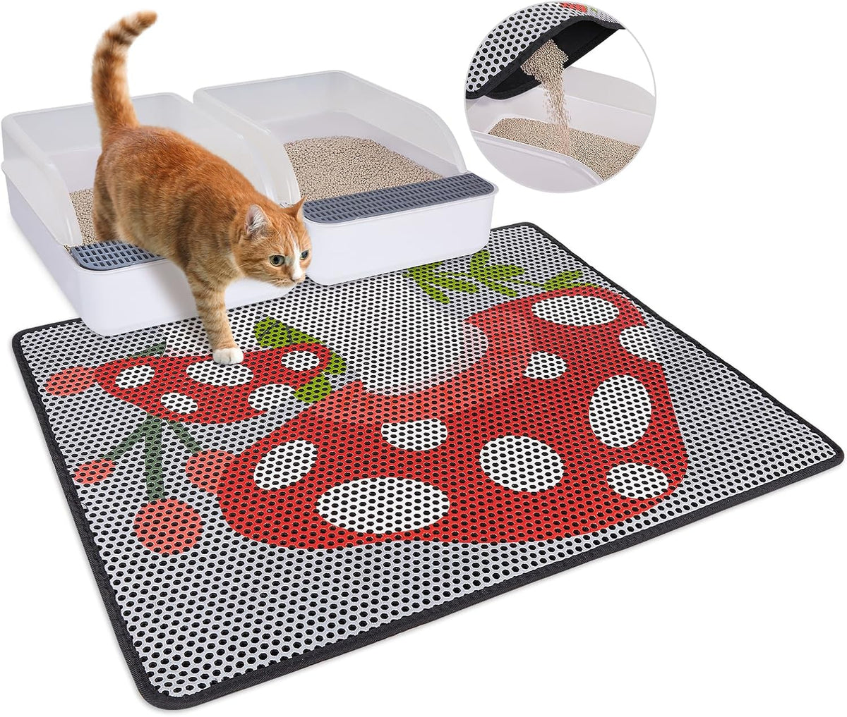 Cat Litter Mat, Double Layer 30"X24" Cat Litter Trapping Mat