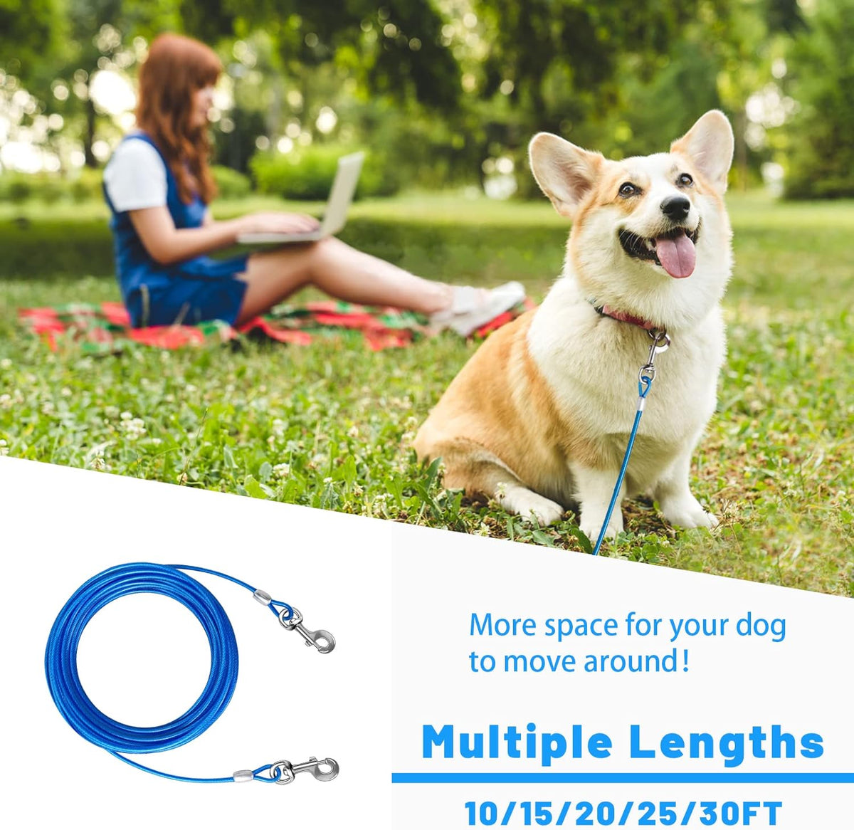 Dog Tie Out Cable, Dog Runner Cable