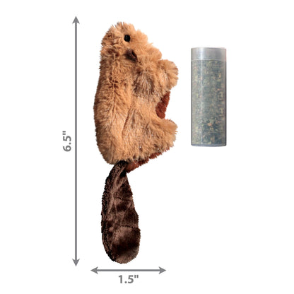 ® Refillable and Washable Catnip Plush Cat Toy, Beaver
