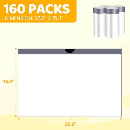 160 Count Cat Litter Box Liners for Automatic Cat Litter Box and Litter Box Robot 4/3, Extra Thick,Heavy-Duty,Eonomy Bulk Pack