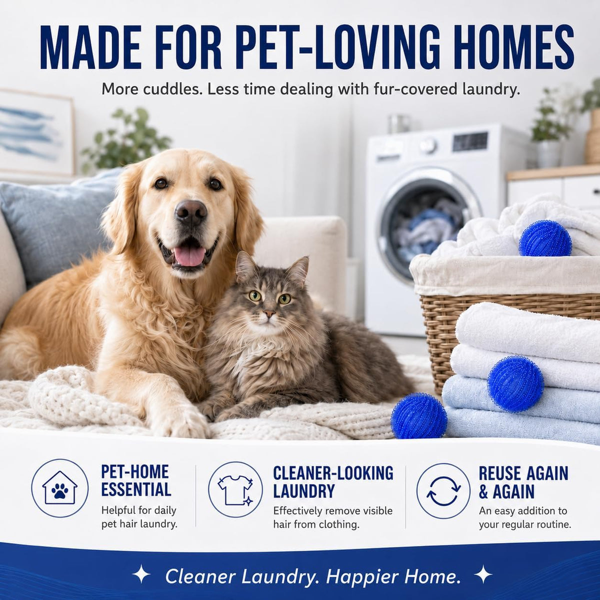 12 Pack Pet Hair Remover for Laundry, Reusable Cat & Dog Laundry Hair Catcher for Washing Machine and Dryer, Laundry Lint Remover for Clothes, Bedding, Towels & Pet Blankets
