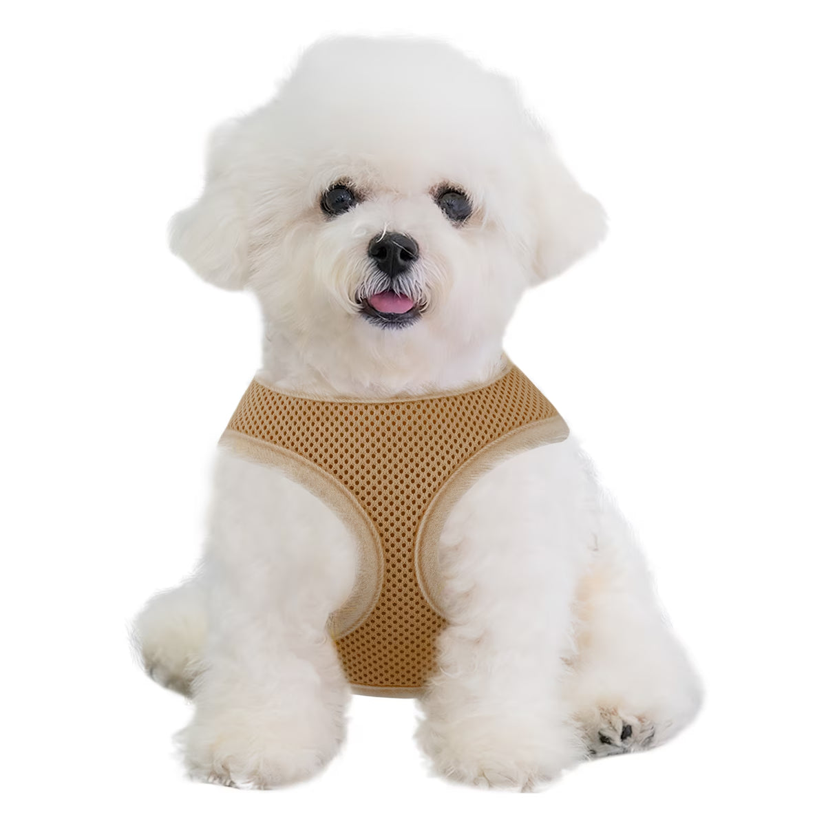 No Pull Dog Harness, Pet Vest Adjustable Mesh Breathable Harnesses for Dogs Walking, Light Brown XS