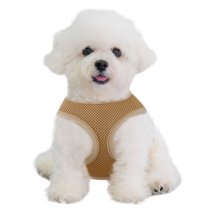 No Pull Dog Harness, Pet Vest Adjustable Mesh Breathable Harnesses for Dogs Walking, Light Brown XS
