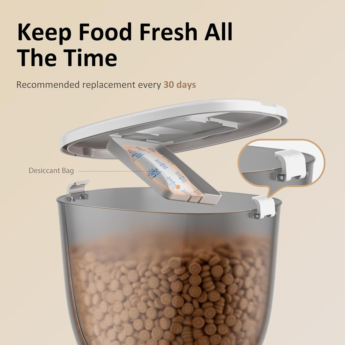 Automatic Cat Feeder with Wifi, Timed Cat Dry Food Dispenser for Cats Dog