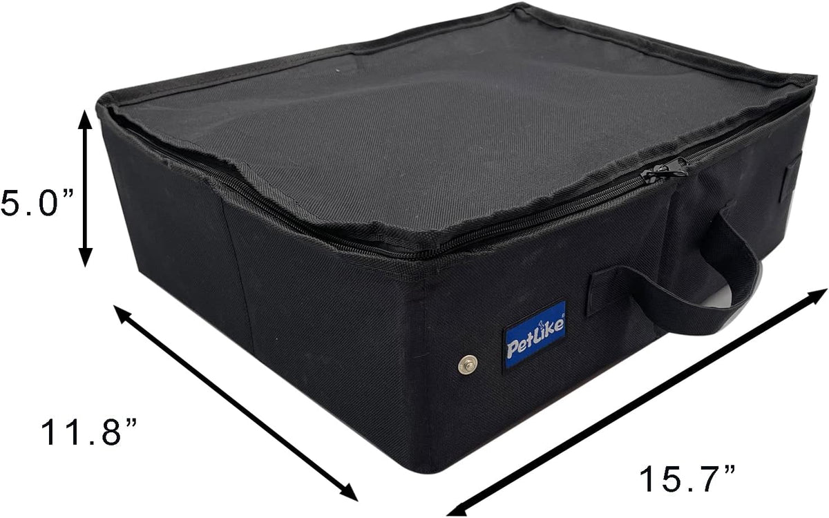 Travel Cat Litter Box, Leak-Proof Portable Litter Box, Collapsible Toilet Tray Carrier for Small Medium Cats (Medium, Aqua Set)
