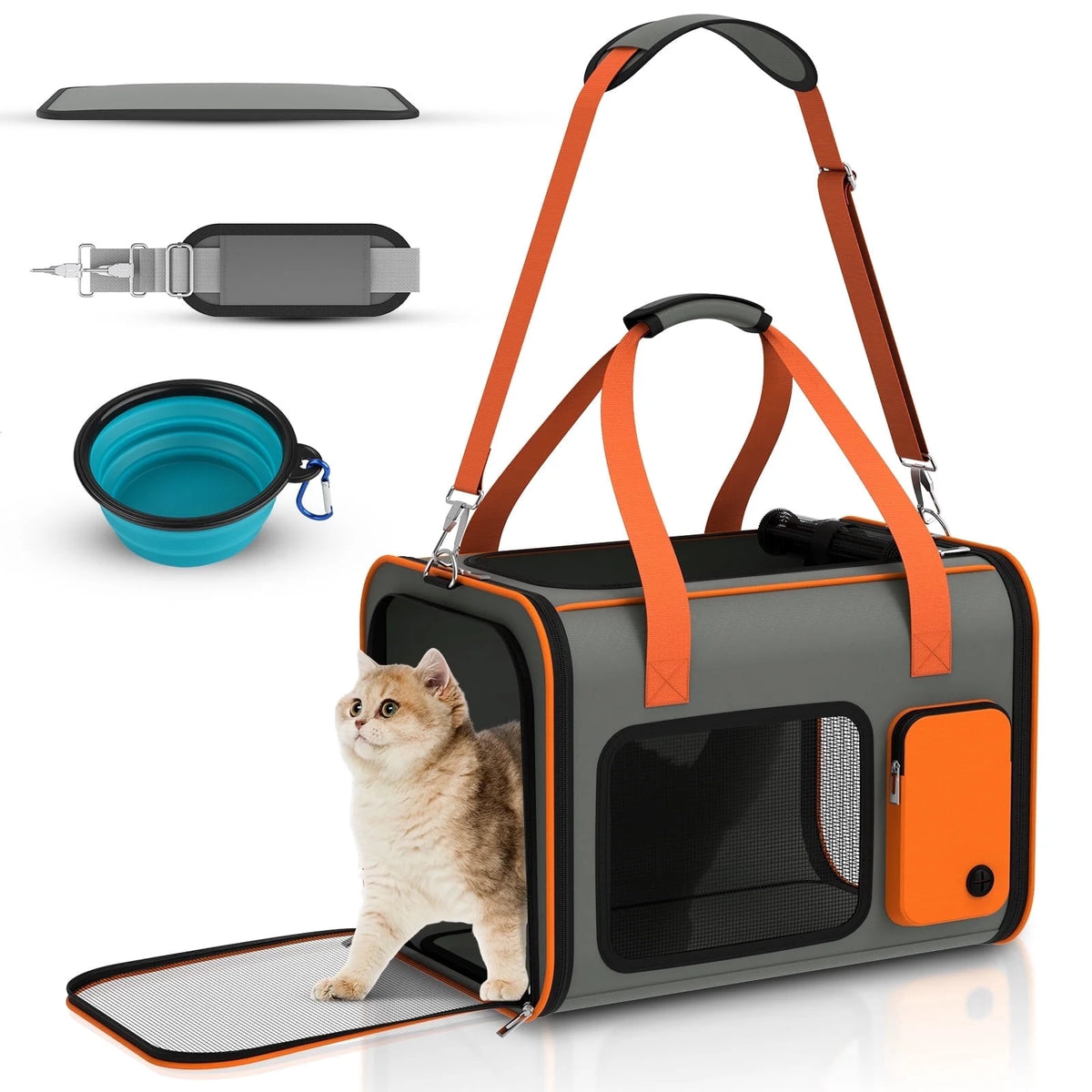 Cat Carrier Soft Sided, Pet Travel Dog Carrier for Small Dogs Cats up to 20Lbs, Cat Dog Bag Airline Approved