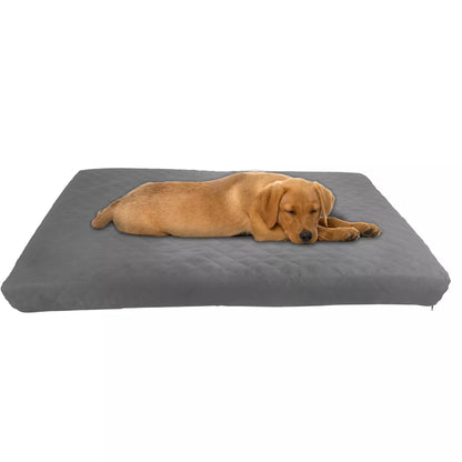 Waterproof Dog Bed – 2-Layer Memory Foam Dog Bed with Removable Machine Washable Cover – 36X27 Dog Bed for Large Dogs up to 75Lbs by PETMAKER (Gray)