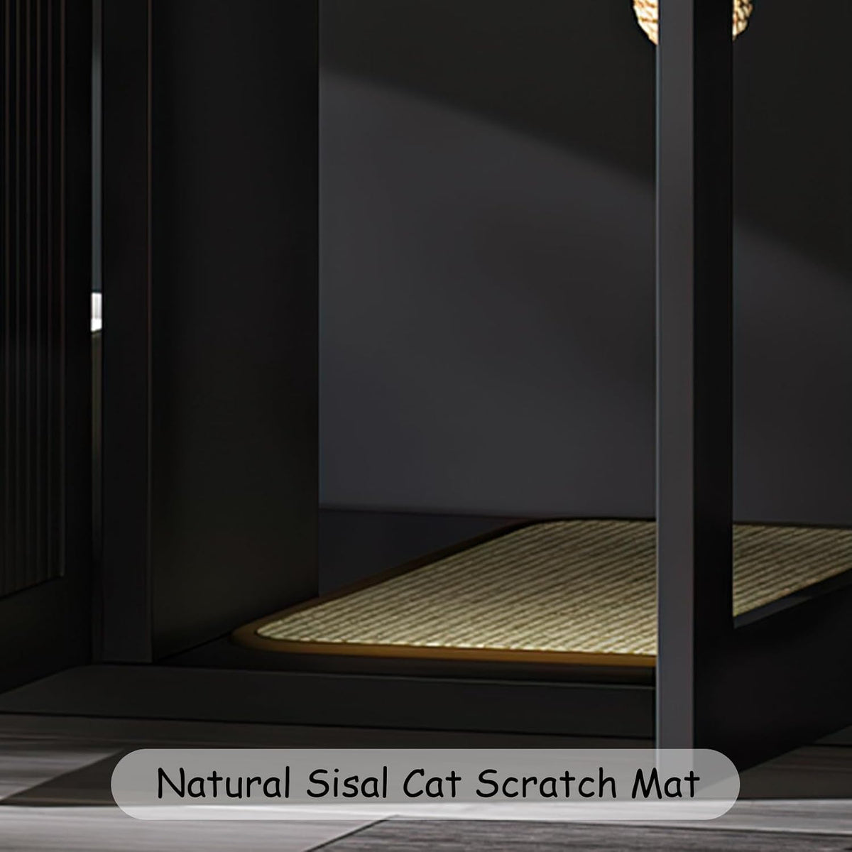 Cat Litter Box Enclosure, Litter Box Furniture for 2 Cats, Litter Box Enclosure with Socket for Living Room (Black)