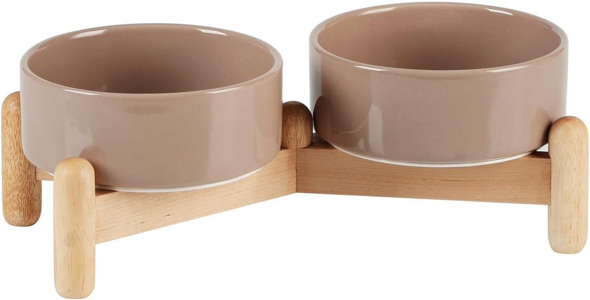 Ceramic Dog Bowls Elevated, Raised Dog Food Bowl for Puppies