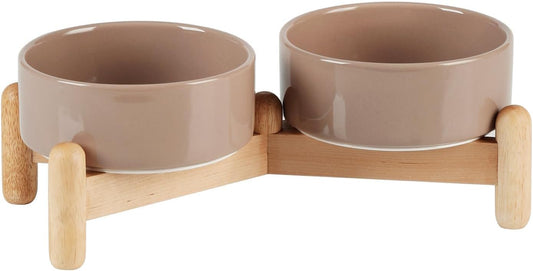 Ceramic Dog Bowls Elevated, Raised Dog Food Bowl for Puppies