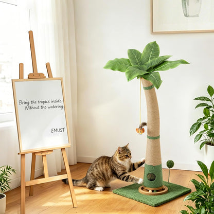 Cat Scratching Post, 35" Tall Scratcher Tree with Multiple Interactive Toys