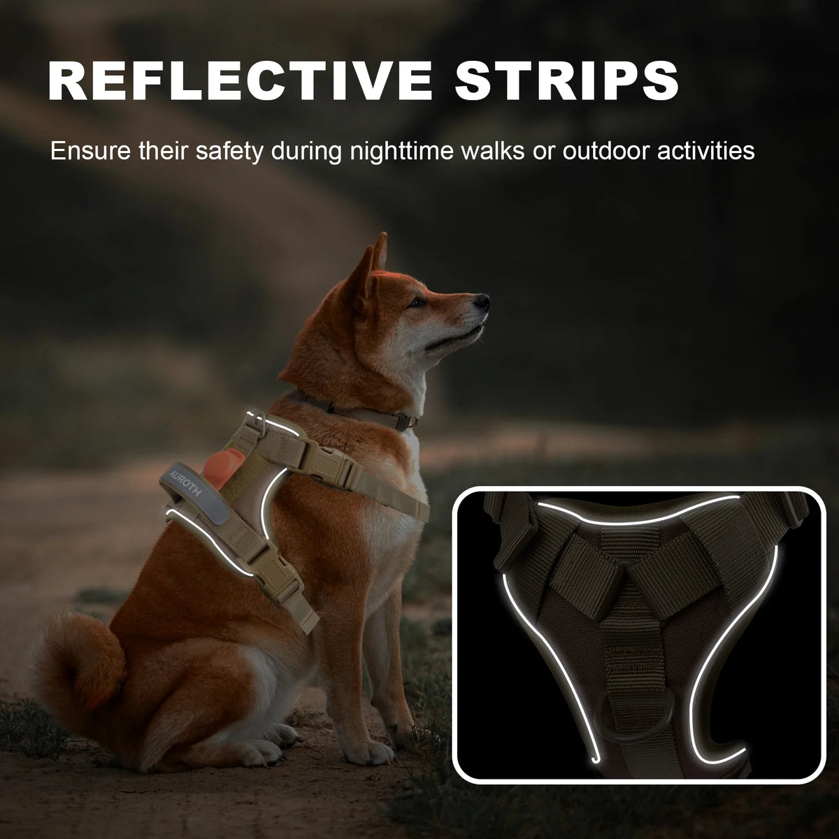 Dog Harness for Large Dogs, No Pull Dog Harness with Handle, Reflective Pet Vest Harness, Adjusatble XL Dog Harness