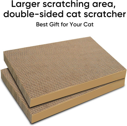 Cat Scratcher 8-Pack Refills, Large Cardboard Pads for Indoor Cats