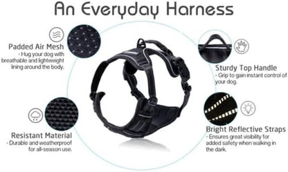 Dog Harness, No Pull for Large Dogs with 2 Leash Clips, Pet Vest