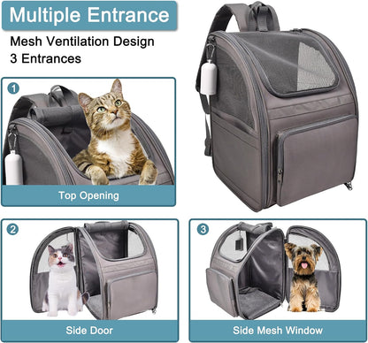 Pet Backpack Carrier for Small Dog, Soft Car Bed Ideal for Traveling