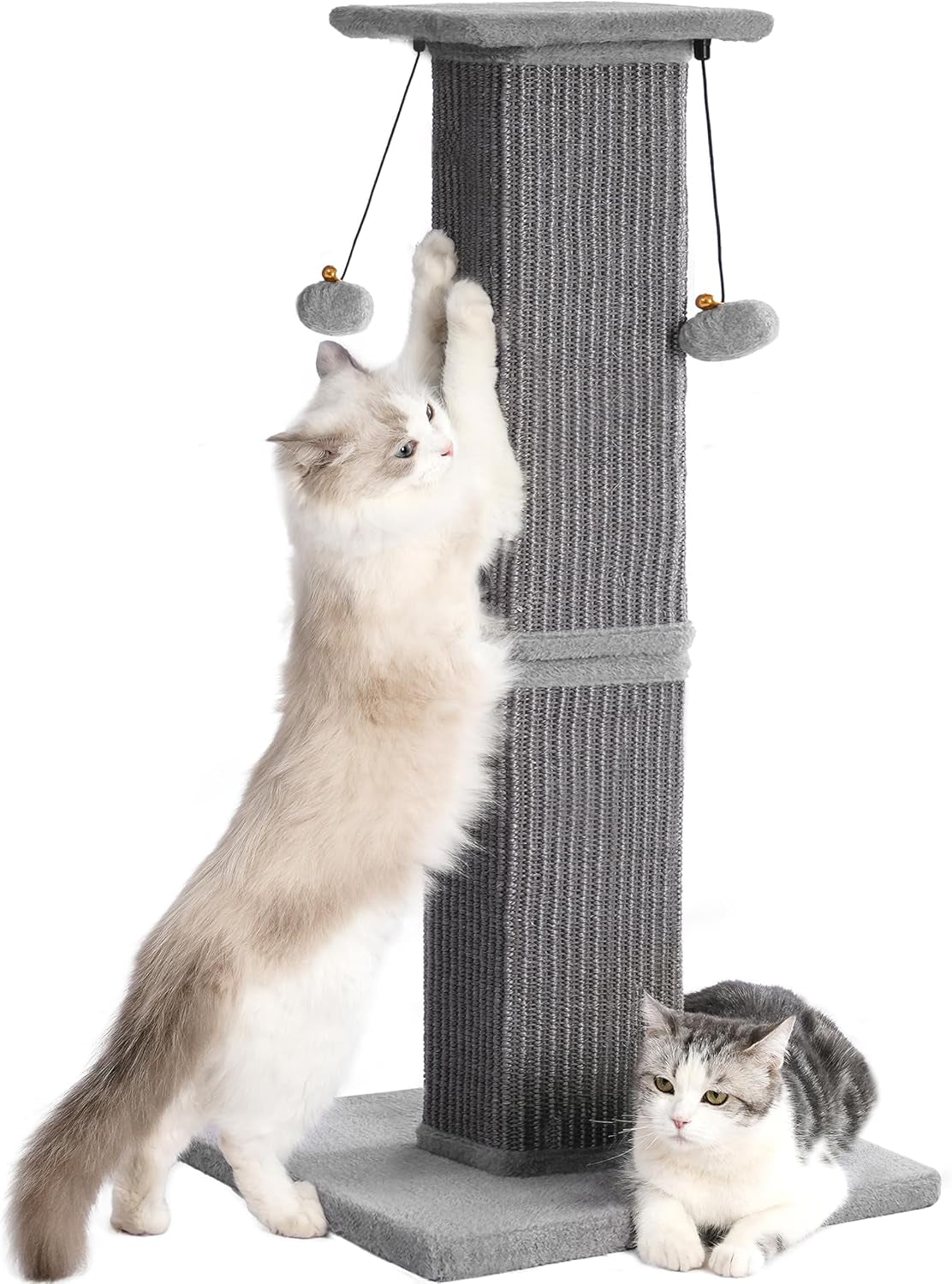 Cat Scratching Post 33 Inch Heavy Duty Sisal Scratcher Post Gray