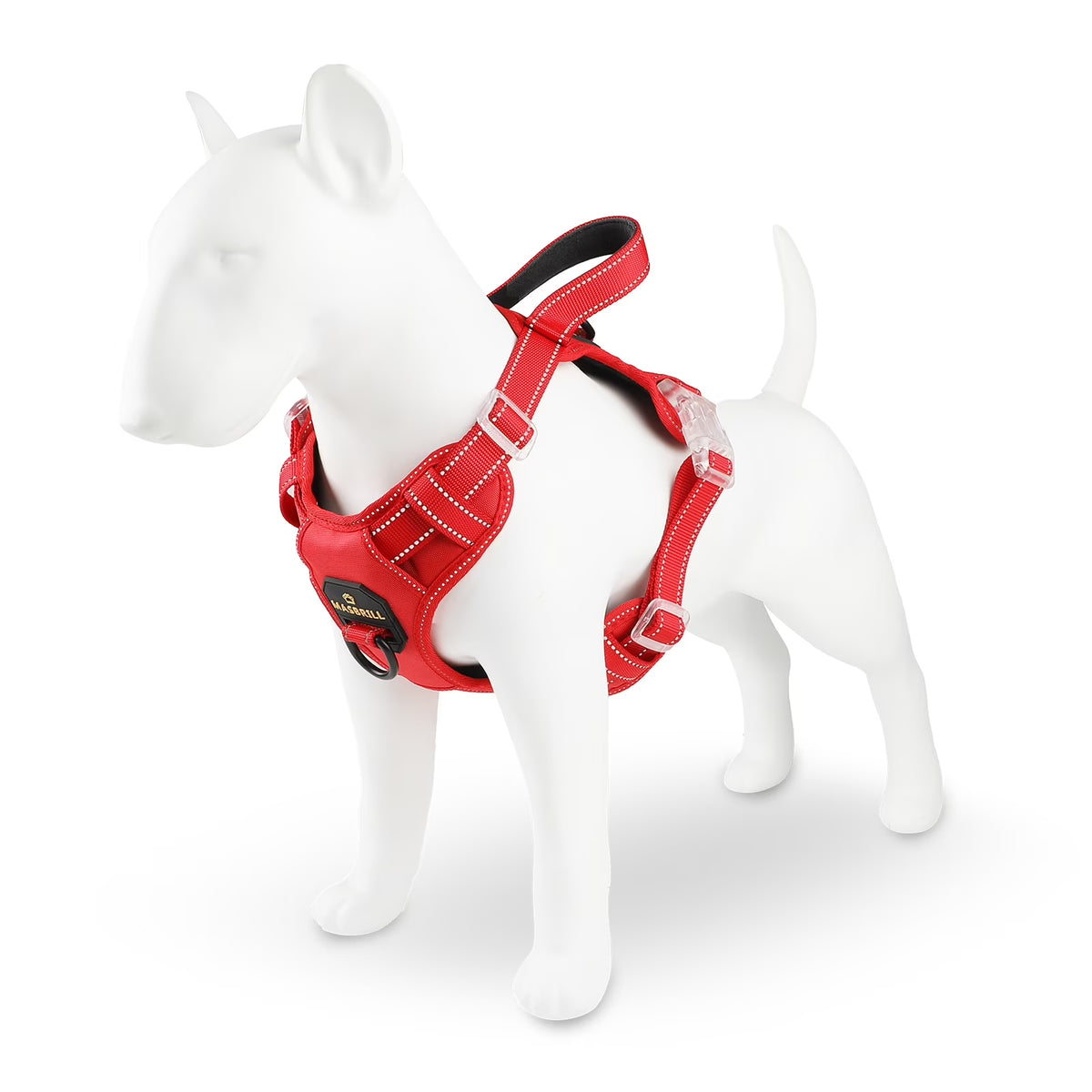 Reflective Dog Harness No Pull Dog Vest Harness with Handle,No Choke Adjustable Soft Padded Pet Vest for Small Dogs,Red Dog Galters