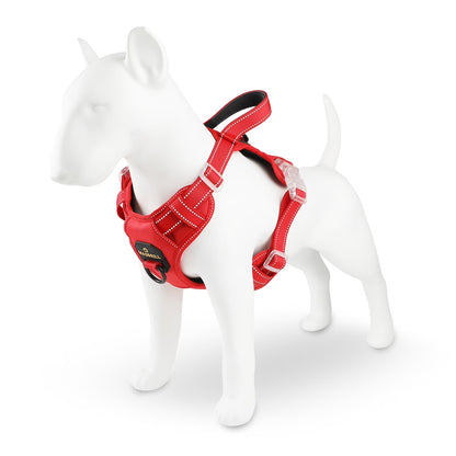 Reflective Dog Harness No Pull Dog Vest Harness with Handle,No Choke Adjustable Soft Padded Pet Vest for Small Dogs,Red Dog Galters