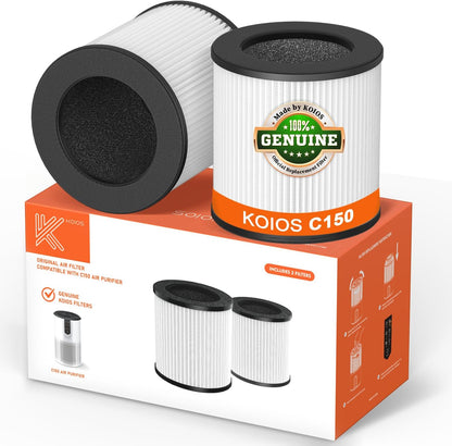 C150 Air Purifiers for Home&2 Pack Air Purifier Filter, Official Certified H13 True HEPA Replacement Filter