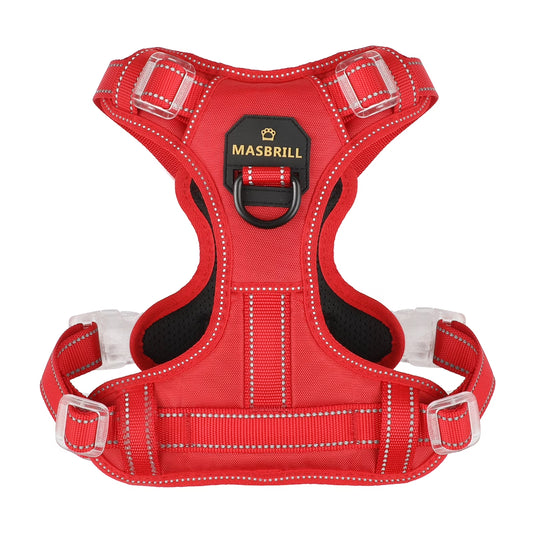 Reflective Dog Harness No Pull Dog Vest Harness with Handle,No Choke Adjustable Soft Padded Pet Vest for Small Dogs,Red Dog Galters