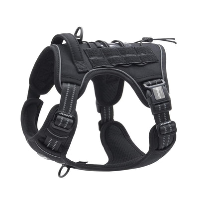 Dog Harness for Large Dogs No Pull, Adjustable Dog Vest Harness, Large Dog Harness with Durable Handle, Reflective Soft Padded Dog Vest Harness for Running Walking, Black