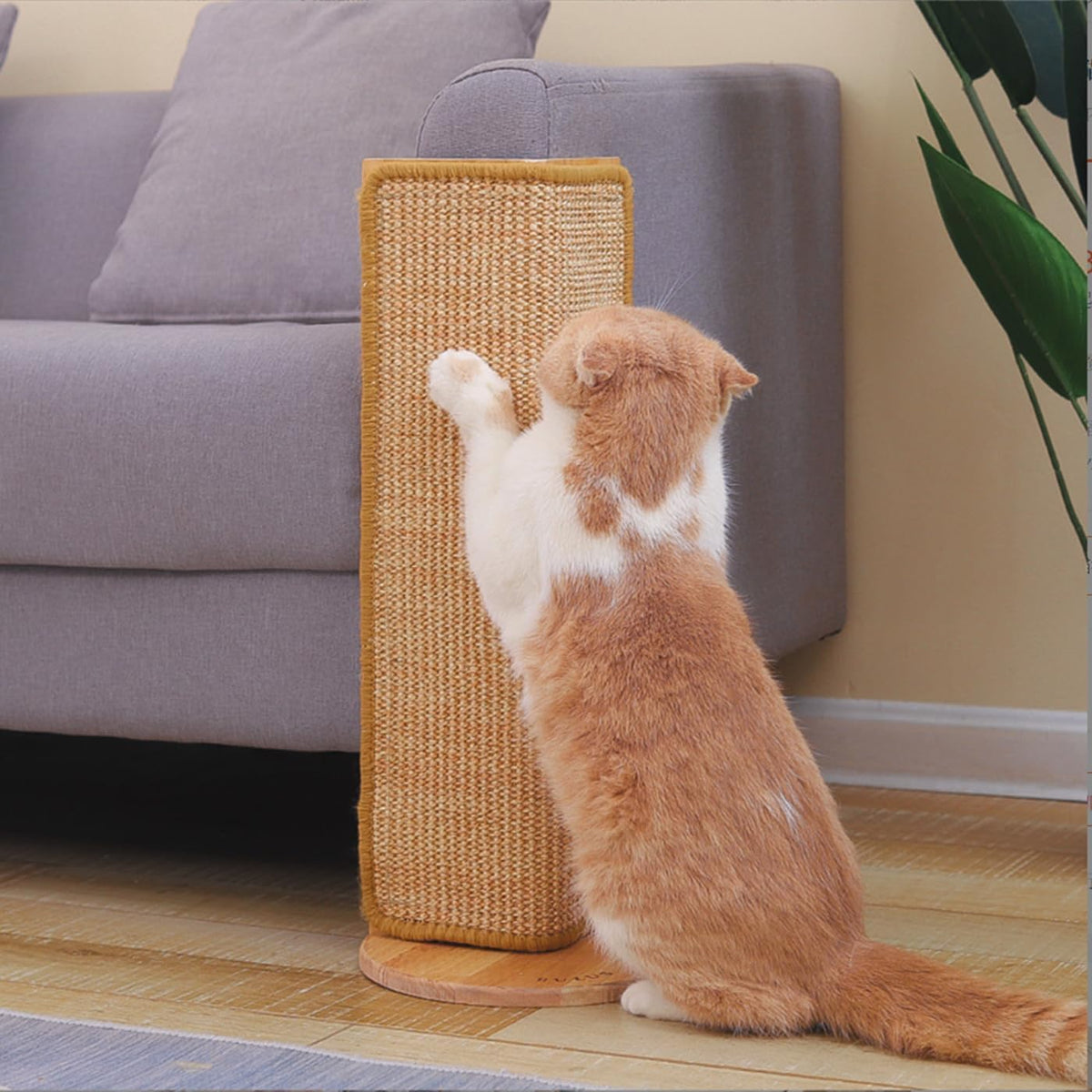 27.5-Inch Tall Sisal Cat Scratching Post, Corner Couch Protector, Wall Corner Mounted (2Pcs)