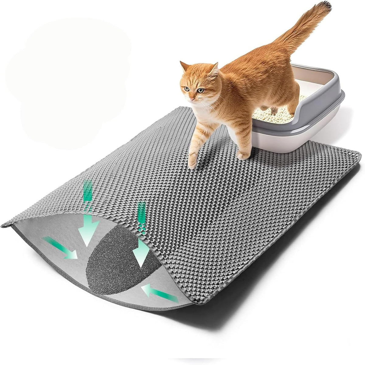 Cat Litter Mats- Extra Large XXL 47''X 36'',2 Layer Litter Box Mat for Indoor Cats,Rug for Pet Kitty,Litter Trapping Mats,Waterproof Urine Proof,Non-Slip