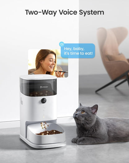 Automatic Cat Feeder, 3.5L Cat Food Bowl Dispenser with Night Vision Camera