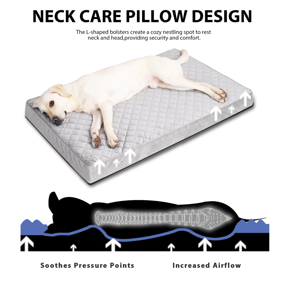 47" Waterproof Orthopedic Dog Bed for Xxlarge Dogs Orthopedic Dog Crate Bed with Removable Washable Cover