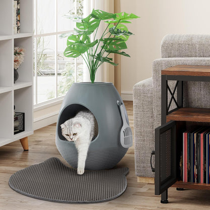 Eggloa6 Cat Litter Box Enclosure, Plant Litter Box Large