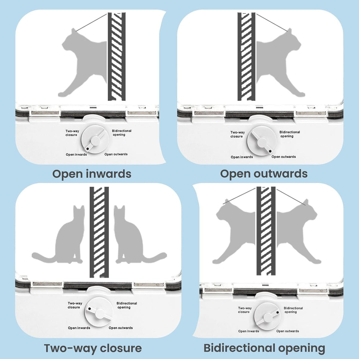 Cat Door for Window & Small Dog, Quick Damage-Free Install, 32"-36" Width Adjustable, All Aluminum Frame, 4-Way Lock, Magnetic Closure Cat Window Door, Extra Window Lock & Sealing Strips (L)