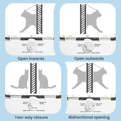 Cat Door for Window & Small Dog, Quick Damage-Free Install, 32"-36" Width Adjustable, All Aluminum Frame, 4-Way Lock, Magnetic Closure Cat Window Door, Extra Window Lock & Sealing Strips (L)