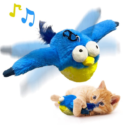 Cat Toys for Indoor Cats,Flapping Bird Rechargeable Touch Activated Toy Interactive Kitten Exercise Toy Cat Kicker Catnip Toys (No Flying)