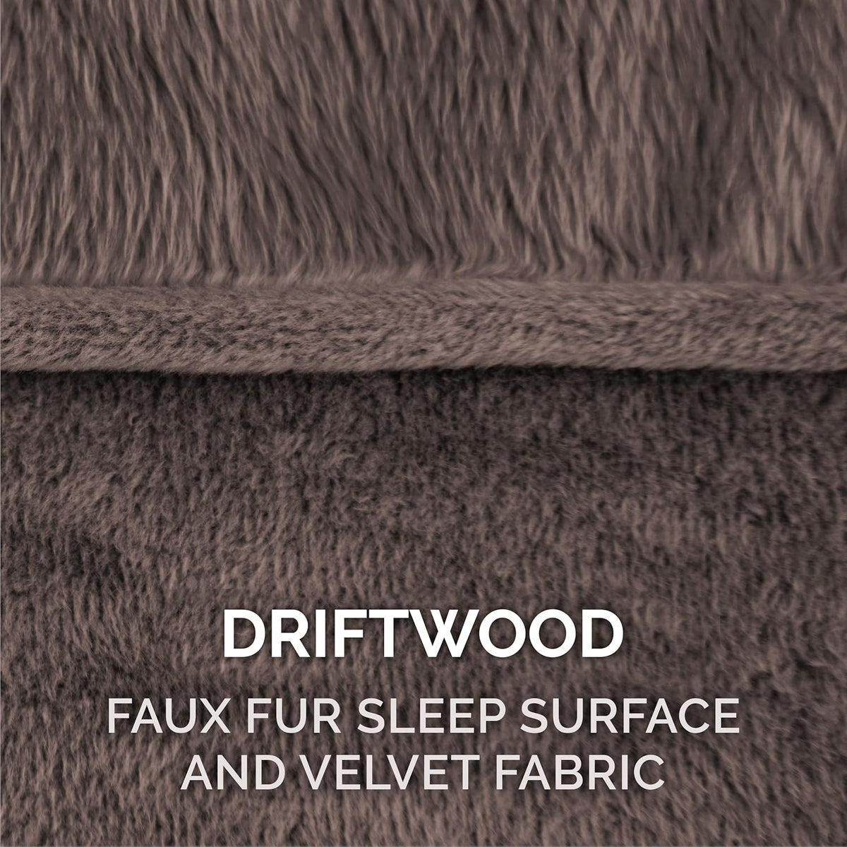 Memory Foam Dog Bed for Medium/Small Dogs W/ Removable Bolsters & Washable Cover, for Dogs up to 35 Lbs - Faux Fur & Velvet Sofa - Driftwood Brown, Medium