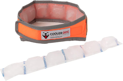 Hi-Vis Cooling Dog Collar for Medium Dogs – Reflective Re-Freezable Ice Collar for Hot Weather & Heat Relief (Orange, Medium)