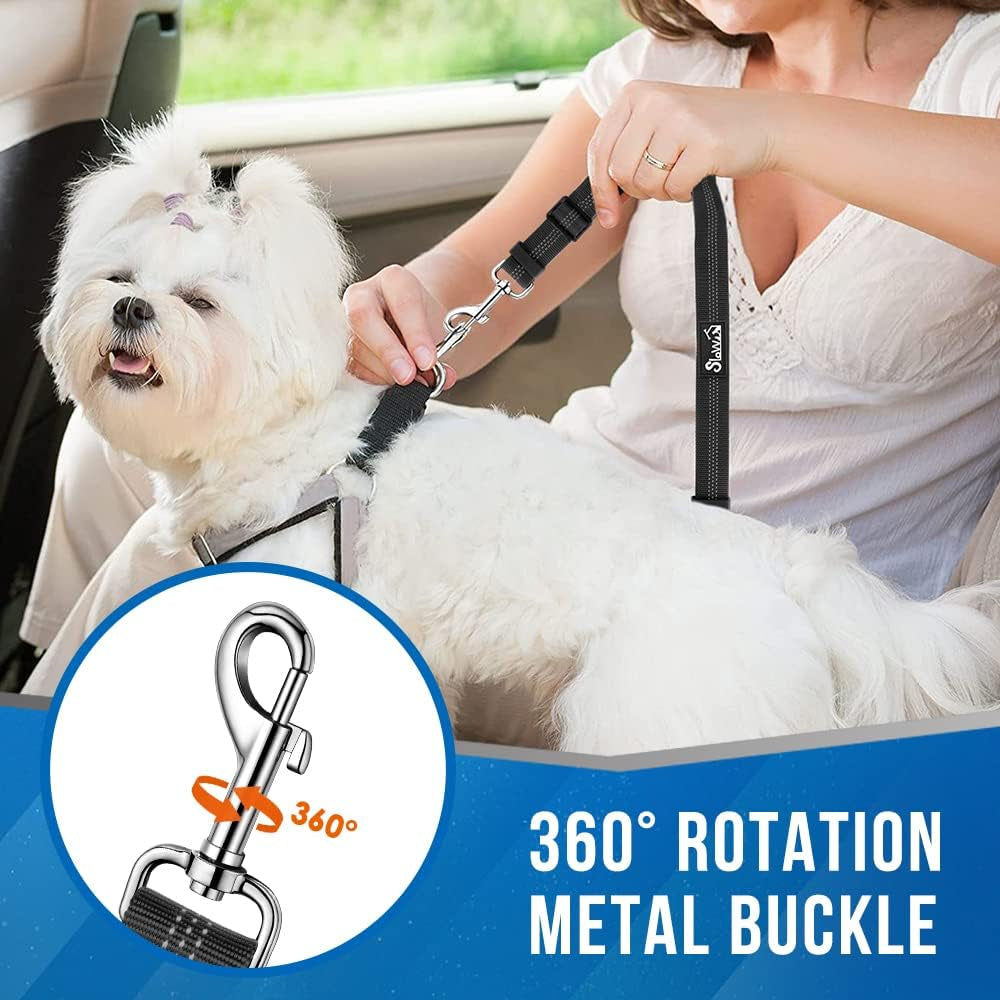 Double Dog Car Seat Belt, No Tangle Headrest Restraint
