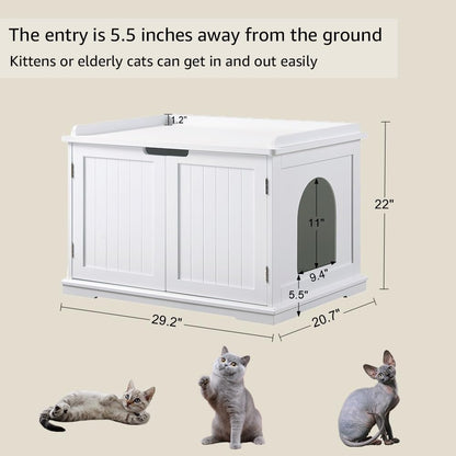 Cat Litter Box Enclosure Furniture, Hidden Litter Box Cover
