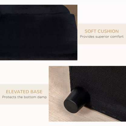 Pawhut Fancy Dog Bed for Small Dogs with Hidden Storage, Small Dog Couch with Soft Foam, Dog Sofa Bed, Cushy Dog Bed