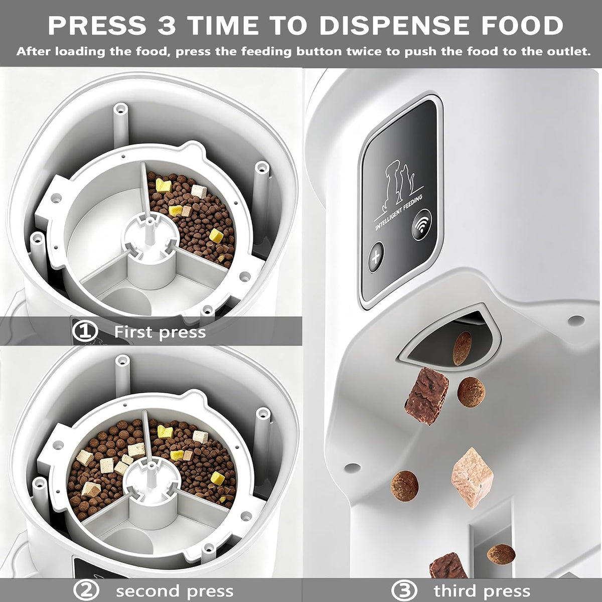 Automatic Cat Feeder,4L Timed Pet Food Dispenser with 2.4G Wifi,Detachable