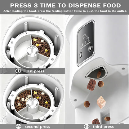 Automatic Cat Feeder,4L Timed Pet Food Dispenser with 2.4G Wifi,Detachable