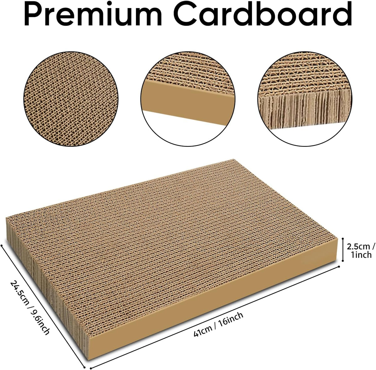 Cat Scratcher 8-Pack Refills, Large Cardboard Pads for Indoor Cats