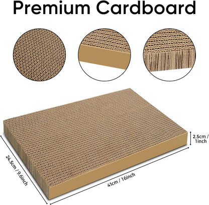 Cat Scratcher 8-Pack Refills, Large Cardboard Pads for Indoor Cats